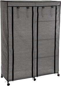 Textilná skriňa na oblečenie, 118x48x168 cm, čierna
