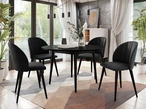 Okrúhly jedálenský stôl 100 cm so 4 stoličkami NOWEN 1 - čierny