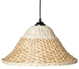 Závesná lampa prírodná bambusové a ratanové tienidlo ručná výroba pletený dizajn boho štýl osvetlenie