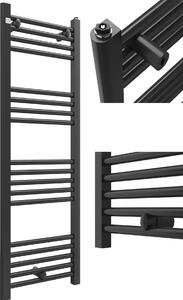 Granitan | Kúpeľňový radiátor PUERTO - 120/40 cm - čierny - moderný dizajn - ohrievač uterákov