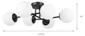 Brilagi - Prisadený luster MALONY 6xE14/20W/230V čierny