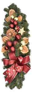 Ozdobená stredová vianočná girlanda Červeno-zlatá 60cm