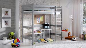 Vyvýšená detská posteľ Samio Zp 004 - šedý, 70x140