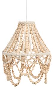 Luster svetlohnedý kaučukové drevo látka koráliky makramé boho štýl obývačka spálňa jedáleň