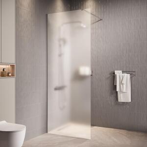 Badplaats Sprchová Zástena Florida 90 x 200 cm - Chróm - Walk-In Sprchový Kút 8 mm s Mliečnym Sklom
