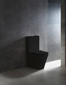 CERANO - WC kombi Carlito, Rimless + UF sedátko - spodný / zadný odpad - čierna matná - 36,5x61 cm