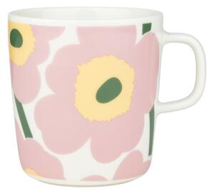 Marimekko Hrnček Oiva Unikko 0,4l, bielo-ružovo-žltý
