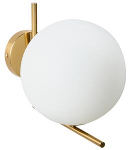 Nástenná lampa zlatá kovová guľaté sklenené tienidlo elegantné moderné minimalistické svietidlo