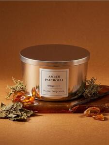 Sinsay - Sviečka s tromi knôtmi Amber Patchouli - strieborná