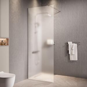 Badplaats Sprchová Zástena Florida 80 x 200 cm - Chróm - Walk-In Sprchový Kút 8 mm s Mliečnym Sklom