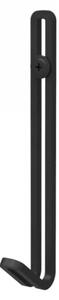 Dizajnový nástenný kovový háčik Malmo Lepenie lepiacou páskou Čierna