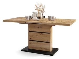PIANO dub artisan / čierny mat - moderný rozkladací stôl do 200 cm