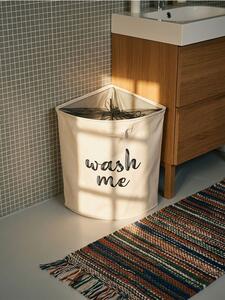 Sinsay - Kôš na bielizeň s nápisom WASH TIME - biela