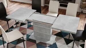 PIANO svetlý betón / biele vložky - moderný rozkladací stôl do 200 cm
