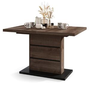 PIANO dub hnedý / čierny mat - moderný rozkladací stôl do 200 cm