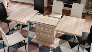 PIANO dub sonoma / biele vložky - moderný rozkladací stôl do 200 cm