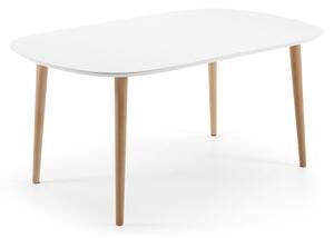 Rozkladací jedálenský stôl z bukového dreva Kave Home Oakland, 160 x 100 cm