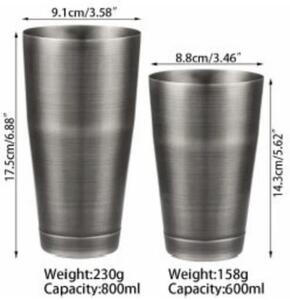 Set mosadzných šejkrov 600/800ml