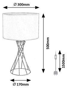 RABALUX 74081 Nivra stolná lampa V500mm1xE27 zlatá, biela