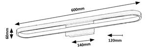 RABALUX 75056 Odran nástenné svietidlo nad zrkadlo š600mm LED 18W/1800/1350lm 4000K IP44 zlatá, biela