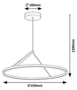 RABALUX 72352 Renara závesné svietidlo D650mm LED 40W/4800/1850lm 3000K čierna, zlatá, biela