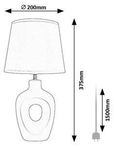 RABALUX 74079 Madelor stolná lampička V375mm1xE14 béžová