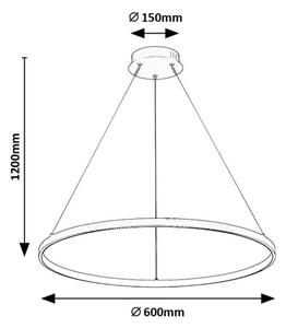 RABALUX 72344 Beliza závesné svietidlo D600mm LED 55W/5500/4100lm 3000K čierna, biela