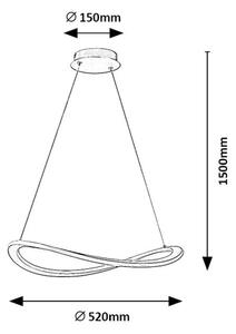RABALUX 72281 Kallira závesné svietidlo D520mm LED 40W/6300/2100lm 3000K zlatá, biela