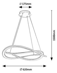RABALUX 72282 Kallira závesné svietidlo D620mm LED 72W/12160/3800lm 3000K zlatá, biela