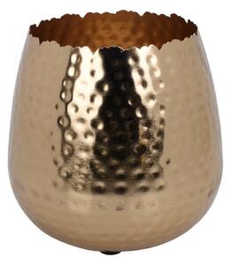 Kovový obal na kvety Gold, 18 x 18 cm