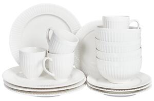 16-dielna sada jedálenského riadu biela porcelán kaolín lesklá povrchová úprava riad pre 4 osoby klasický dizajn kuchyňa jedáleň