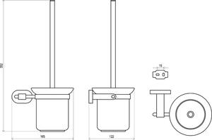 Ravak - Držiak s nádobkou a WC štetkou Chrome - chróm