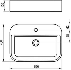 Ravak - Umývadlo Ceramic 550 R Slim Shelf - biela
