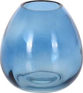 Sklenená váza Adda, modrá, 11 x 10,5 cm