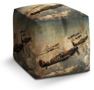 Sablio Taburet Cube Stíhačky Spitfire v leteckej bitke - 40x40x40 cm