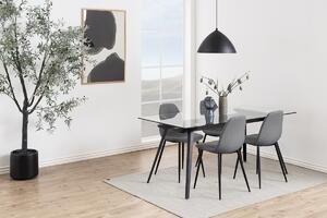 Dizajnová jedálenská stolička Alphonsus, svetlosivá / čierna