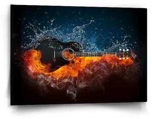Sablio Obraz Ohnivá gitara - 60x40 cm
