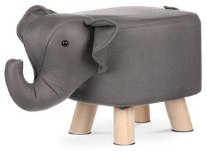 Taburet - slon, poťah šedá látka v dekore kože (a2017 šedý)