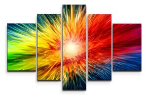 Sablio Obraz - 5-dílný Farebná explózia - 125x90 cm