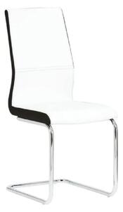 Moderná stolička v bielej ekokoži s čiernymi bokmi (k182190)