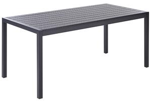 Jedálenský stôl čierny plastové drevo hliníkový rám pre 6 osôb 180 x 90 cm moderný dizajn
