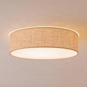Milagro Lighting Stropné svietidlo Marshall, hnedé, Ø 50 cm, kov, ratan, Hnedá / hrdzavá, Obývacia izba / jedáleň, Drevo, Moderný, Závesné svietidlo