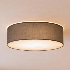 Milagro Lighting Stropné svietidlo Marshall, šedé, Ø 50 cm, kov/ratan, Hliník / sivá / zinok, Obývacia izba / jedáleň, Drevo, Moderný, Závesné svietidlo
