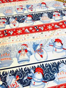 Obliečky bavlnené Vianočné Snowman modré TiaHome 1x Vankúš 90x70cm, 1x Paplón 140x200cm