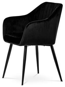 Jedálenská stolička s dokonalým dizajnom, poťah čierna látka (a-PIKA čierna)