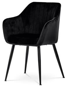 Jedálenská stolička s dokonalým dizajnom, poťah čierna látka - posledné 3ks (a-PIKA čierna)