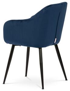 Jedálenská stolička s dokonalým dizajnom, poťah modrá látka (a-PIKA modrá)