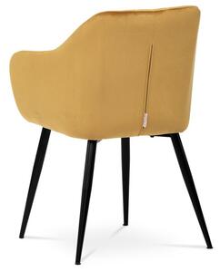 Jedálenská stolička s dokonalým dizajnom, poťah žltá látka (a-PIKA žltá)