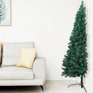 Umelý vianočný polovičný stromček s podstavcom zelený 210 cm PVC