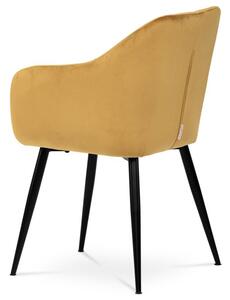 Jedálenská stolička s dokonalým dizajnom, poťah žltá látka (a-PIKA žltá)